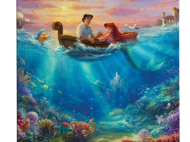 Lot 96-175910 - Thomas Kinkade Disney The Little Mermaid (Little Mermaid Falling In Love, 14" x 14") MSRP $99
New