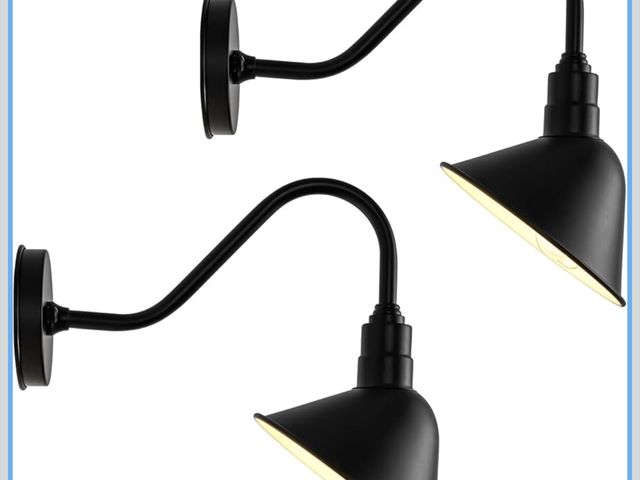 Lot 96-188719 - 8" Barn Gooseneck Light Fixture with Extended Arm - Vintage Outdoor Sign Light for Dining Room, Shop...