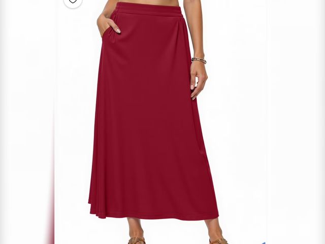 Lot 96-230517 - Fantaslook Long Skirt for women Boho Casual Maxi Skirt Trendy Elastic Waist Flowy Skirt with Pockets...