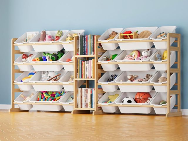 Lot 96-175699 - SpaceAid Large Toy Storage Organizer with 24 Bins and 3 Shelves, Toy Organizers Storage Bookshelf, K...