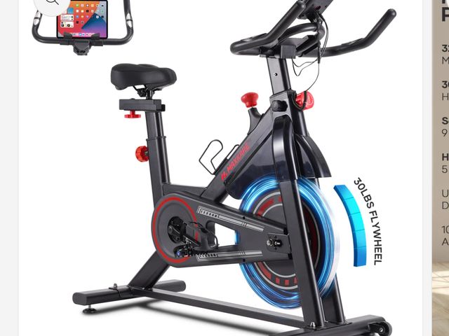 Lot 96-210580 - MaxKare Exercise Bike Indoor Cycling Bike Silent Magnetic Resistance 100 Levels, 30Lbs Heavy Flywhee...