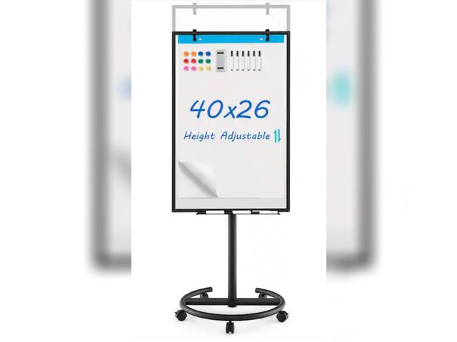 Lot 96-192525 - Costway
40 in. x 26 in. Mobile Whiteboard Height Adjustable Magnetic Dry Erase Board with Stand
New
...