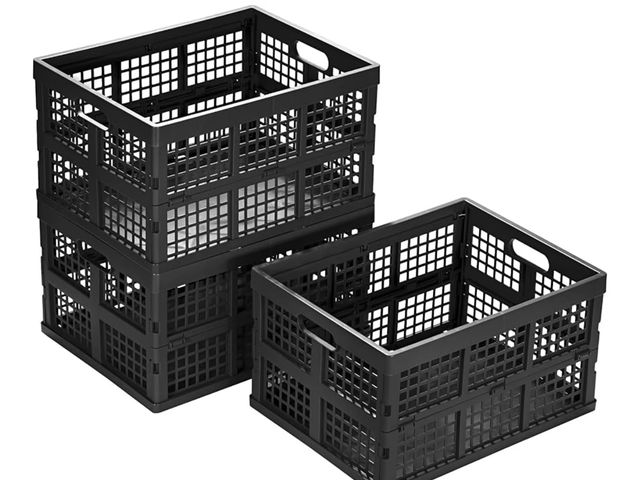 Lot 96-170282 - 34L Large Plastic Folding Storage Crates,Collapsible Crates for Storage,Pack of 3 (Black)


New