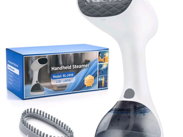 Lot 96-230703 - Aonhom Steamer for Clothes, 1200W Portable Handheld Fabric and Garment Steamer with Lint Remover, Cl...