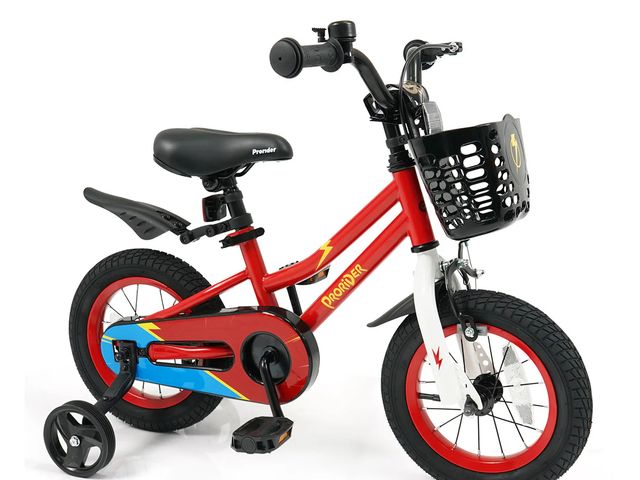 Lot 96-192279 - 12 Inch Kids Bike Children Bicycle with Training Wheels for 3-4 Years Old, Red MSRP $149.99 New