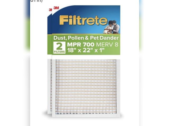 Lot 96-211217 - Set of 4 Filtrete 18x22x1 AC Furnace Air Filter, MPR 700, MERV 8, Tough on Pollen, Easy on Airflow, ...