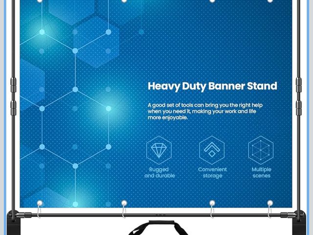 Lot 96-187542 - Jiang&amp;Rong 10x8ft Photo Backdrop Stand Kit - Adjustable Banner Stand with Step and Repeat Frame ...