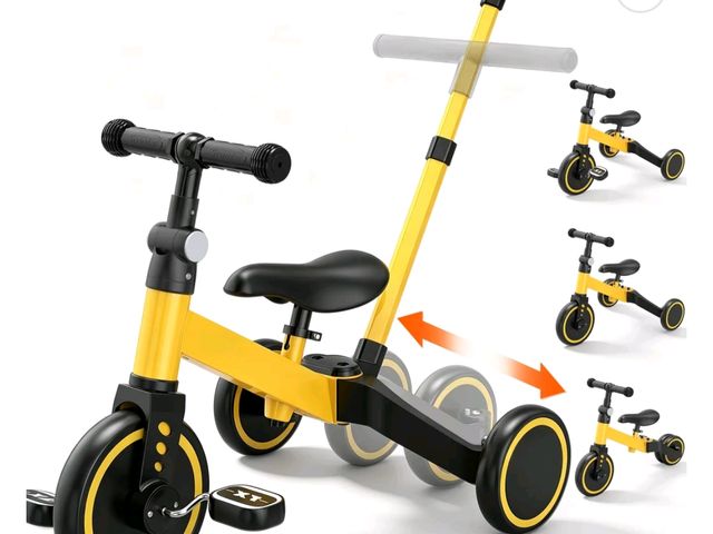 Lot 96-230739 - TNTANTS 4 in 1 Toddler Bike, Kids Tricycle for 1-5 Years Old, Toddler Tricycle for Boy Girl, Baby Ba...