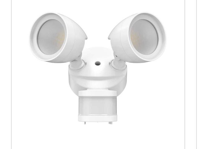 Lot 96-174363 - Commercial Electric 240-Degree White Motion Activated Integrated LED
Outdoor Twin Head Security Floo...