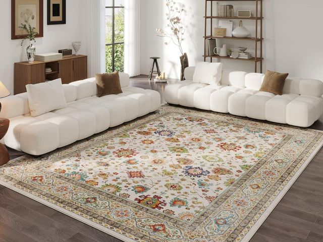 Lot 96-187826 - Rugcomf Area Rugs 8x10 for Living Room Clearance, Machine Washable Boho Rug, Non Slip Vintage Low Pi...