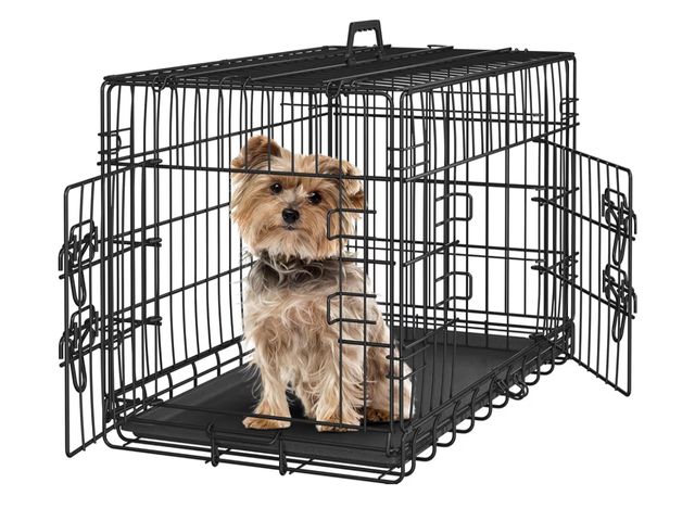 Lot 96-176349 - Yaheetech 30 inch Double Door Dog Crate w/Divider for Puppy, Collapsible Metal Dog Kennel with Remov...