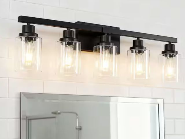 Lot 96-198033 - Lasaideal
31 in. 5-Light Black Vanity Lights Fixture with no bulbs Included
New
MSRP $160.00