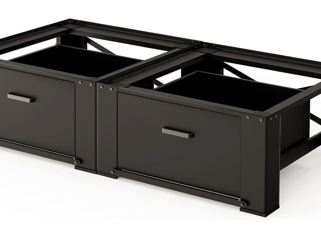 Lot 96-177785 - 29" Washer and Dryer Pedestals with Drawer- Laundry Pedestal Stand for Washer and Dryer – Set of 2,A...