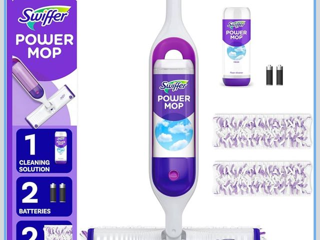 Lot 96-190101 - Swiffer PowerMop Multi-Surface Mop Kit for Floor Cleaning, Includes PowerMop, 2 Mopping Pad Refills,...