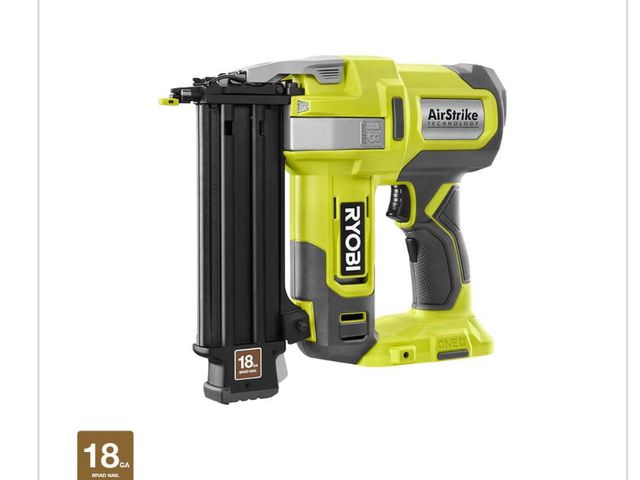 Lot 96-191351 - RYOBI ONE+ 18V 18-Gauge
Cordless AirStrike Brad Nailer (Tool Only) MSRP $139 New