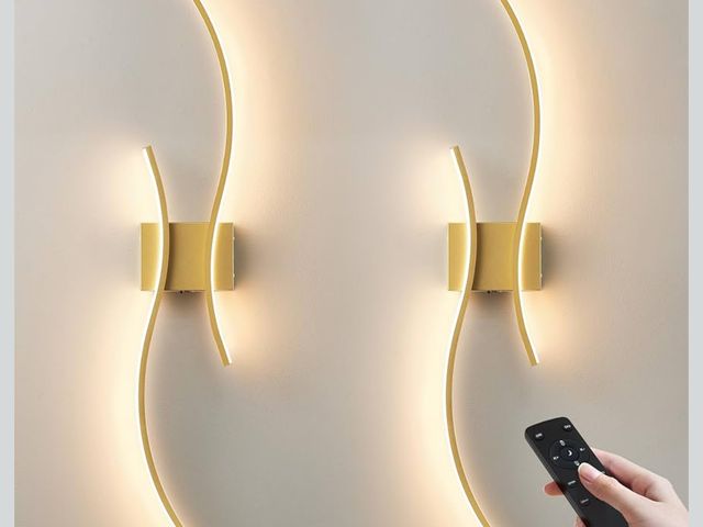 Lot 96-181099 - Battery Operated Wall Sconces Set of Two with Remote Control, Stepless Colors 3000K-6000K &amp; Dimm...