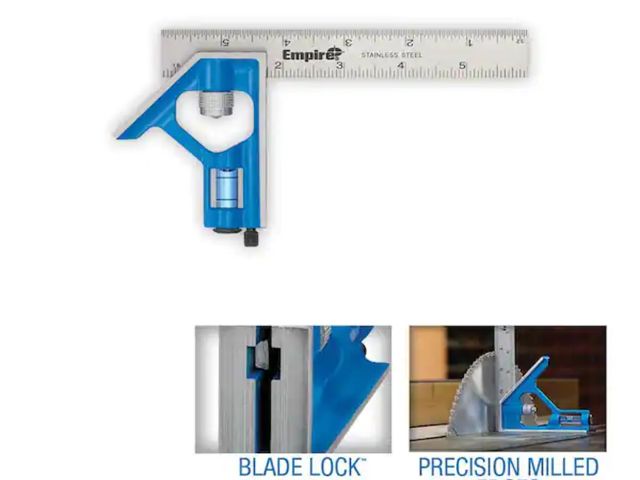 Lot 96-163428 - Empire
6 in. True Blue Blade Pocket Combination Square

New