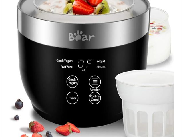 Lot 96-163875 - Bear Yogurt Maker, Greek Yogurt Maker Machine with Strainer and Timer Control, Stainless Steel Inner...