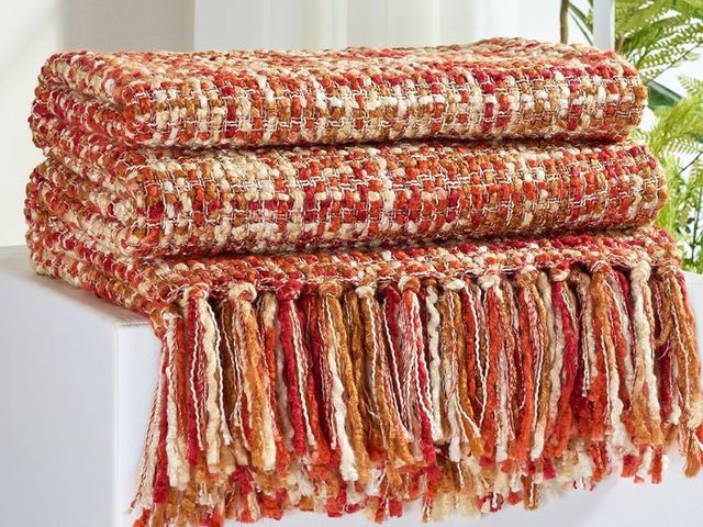 Lot 96-197272 - Multi-Color Cable Knitted Throw Blanket
New