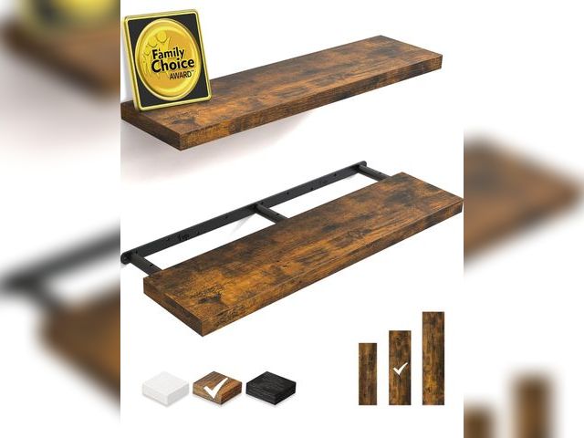 Lot 96-187540 - BAYKA Floating Shelves, 36 inches Long Wall Mounted Rustic Wood Shelves for Bathroom, Bedroom, Livin...