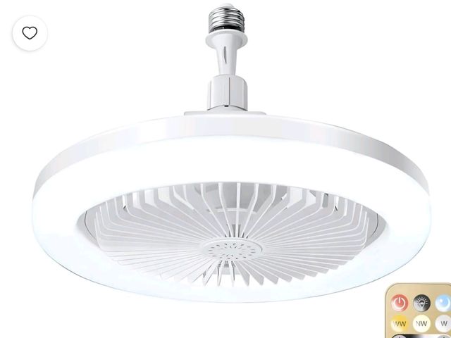 Lot 96-230817 - DAYBETTER Socket Ceiling Fan with Light, 11” Socket Fan Light with Remote, Dimmable LED Light for Ga...