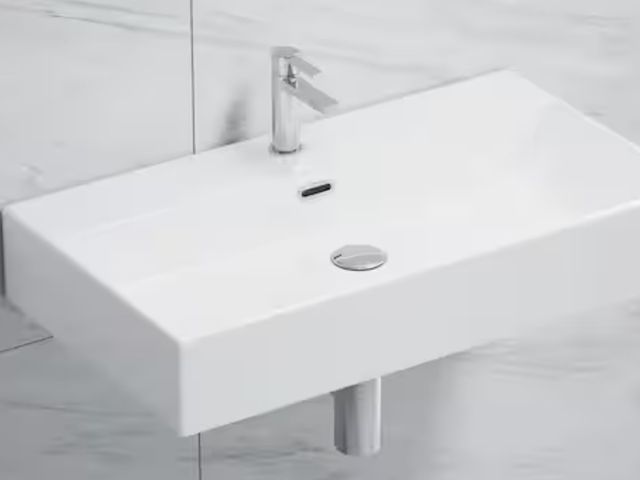 Lot 96-163200 - Eridanus
Turner Vitreous China 30 in. W x 16 in. D x 5 in. H Wall-Mount Bathroom Sink with Faucet Ho...