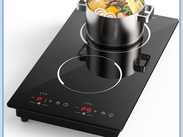 Lot 96-210055 - Double Induction Cooktop,110V 2 Burner Induction Cooktop,2300W Electric Stove Top with Independent C...