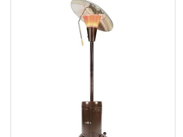 Lot 96-162944 - Hampton Bay 38200 BTU Bronze Heat-Focusing Propane Gas Standing Patio Heater MSRP $99 New