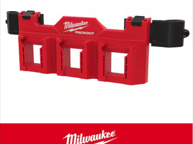 Lot 96-179006 - Milwaukee PACKOUT M18 Battery Tool Box Rack Attachment New