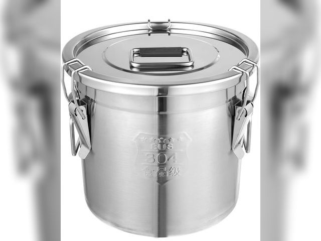 Lot 96-177867 - 304 Stainless Steel Airtight Canister for Kitchen, 3.2Gal Canisters Container with Lids and Sturdy L...
