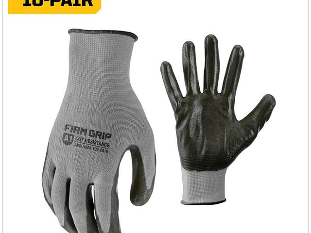 Lot 96-179424 - FIRM GRIP Nitrile Dip Gloves (10-Pack) New