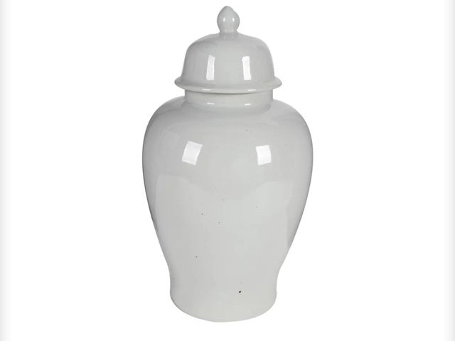 Lot 96-172416 - A&amp;B Home 23" Ginger Jar with Lid-White Porcelain Ginger Jars for Home Décor,Large new, MSRP $192...