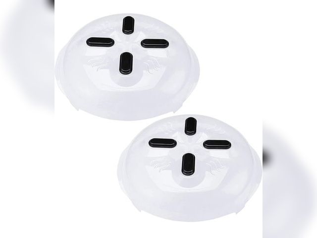 Lot 96-191761 - HOVER COVER Magnetic Splatter Cover, 12-Inch Clear BPA-Free Food Lid, Vented Plate Guard with Steam ...