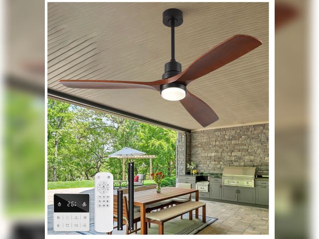 Lot 96-188608 - 60 Inch Outdoor Ceiling Fans with Lights and Remote Control, Dimmable Large Outdoor Ceiling Fans for...