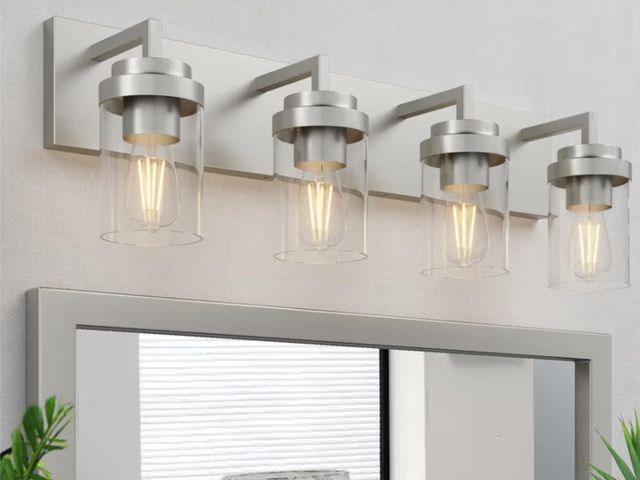 Lot 96-181283 - Espird Bathroom Lighting Fixtures, 4-Light Bathroom Vanity Lights Over Mirror, Brushed Nickel Vanity...