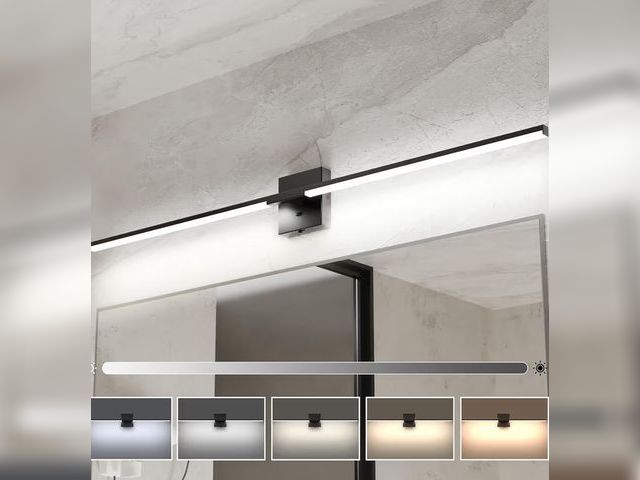 Lot 96-179580 - Ensenior Modern Bathroom Vanity Light 48 inch, Built-in Dimmer, 28W Dimmable 5CCT Led Bath Lights, B...