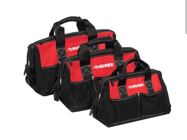 Lot 96-162475 - Husky 18 in., 15 in. and 12 in. Tool Bag Combo New