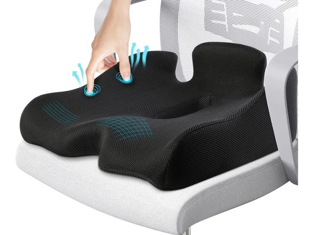 Lot 96-169291 - Benazcap X Large Memory Seat Cushion for Office Chair Pressure Relief Sciatica &amp; Tailbone Pain R...