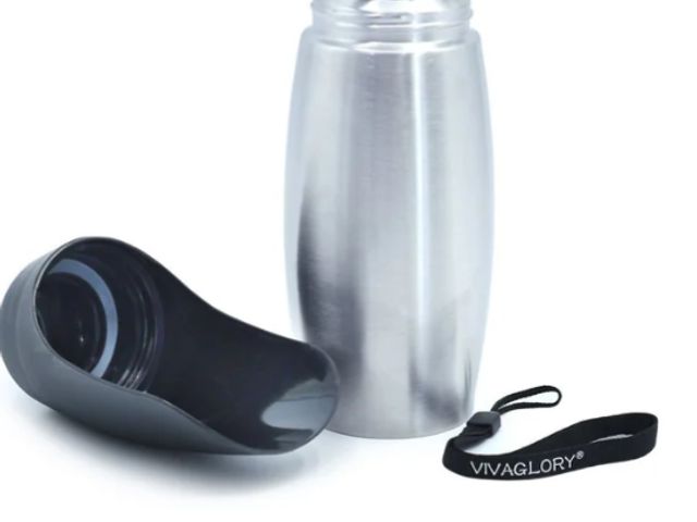 Lot 96-191080 - VIVAGLORY Dog Water Bottle, Pet Drinking Bottle, 25oz Portable &amp; Leakproof Stainless Steel Dog T...