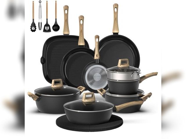 Lot 96-164747 - 18 Pcs Pots and Pans Set, Non Stick Ceramic Cookware Set

New, actual item contents vary from stock ...