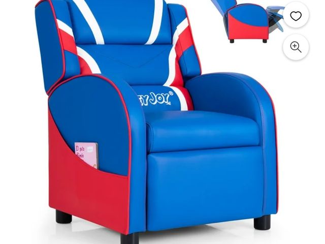 Lot 96-192617 - Kids Recliner Chair Gaming Sofa PU Leather Armchair w/Side Pockets Blue
New 
MSRP $116.00