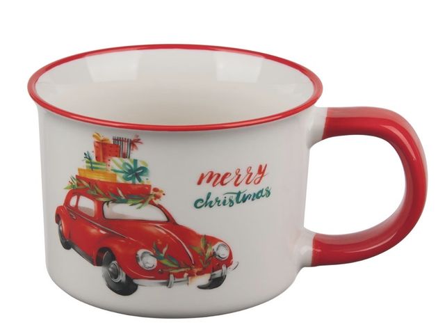 Lot 96-201019 - 6 pack Christmas Decal Camper Mug, Assorted New