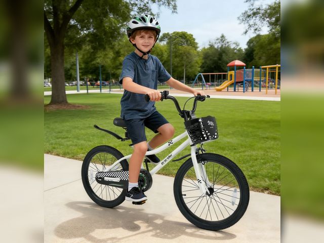 Lot 96-227157 - 12 Inch Kids Bike Adjustable with Kickstand and Storage Basket, White
With training wheels 
Open box...