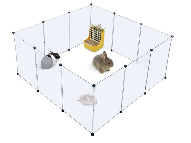 Lot 96-170663 - BRIAN &amp; DANY Dog Playpen, Portable Plastic Pet Playpen, Clear Dog Play Pen Acrylic Rabbit Plaype...