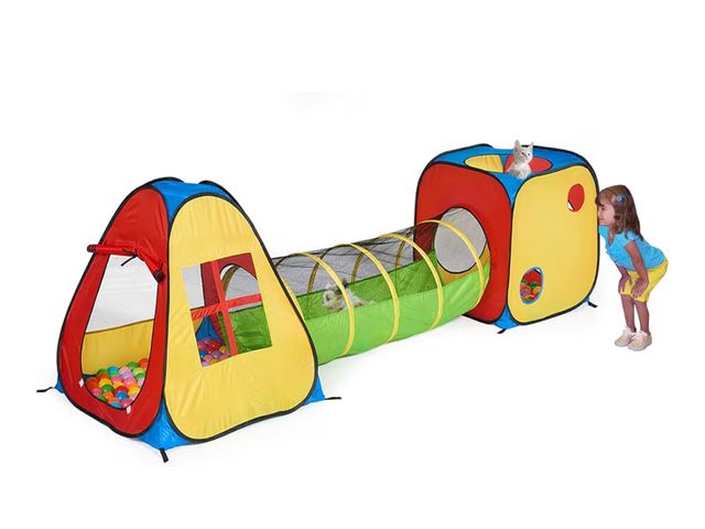 Lot 96-176114 - UTEX 3 in 1 Pop Up Play Tent with Tunnel, Ball Pit for Kids, Boys, Girls, Babies and Toddlers, Indoo...