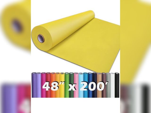 Lot 96-180909 - PerkHomy 48" x 2,400" (200') Lemon Yellow Kraft Paper Roll for Craft Bulletin Board Paper Art Table ...