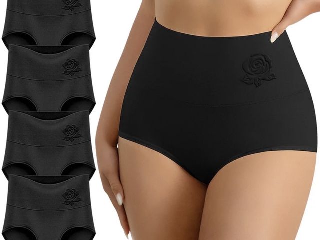 Lot 96-233070 - MEIYATING Women's High Waisted Tummy Control Panties - 4-Pack, Seamless and Breathable Size: M Light...