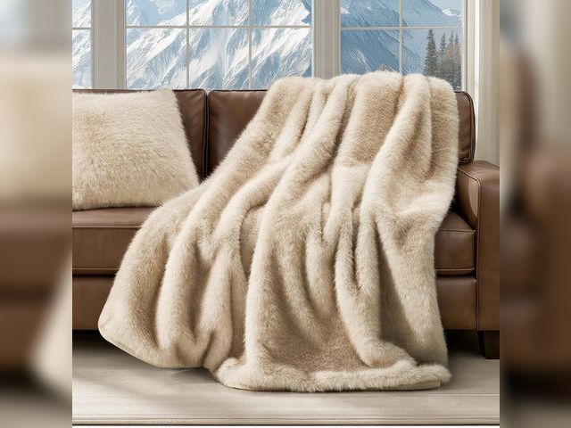 Lot 96-180357 - Luxury Faux Fur Throw Blanket, Soft Fluffy Faux Mink Blankets for Bed, Couch, Sofa, Thick Cozy Plush...