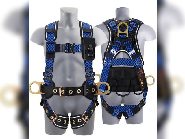 Lot 96-171617 - TRSMIMA Safety Harness Fall Protection - Datachable Pad Roofing Fall Arrest Safety Harness Construct...