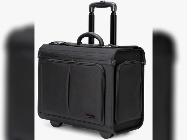 Lot 96-189924 - Alpine Swiss Rolling Briefcase Work Overnight Travel Bag Dual Locks Carry on Business Attache Case B...